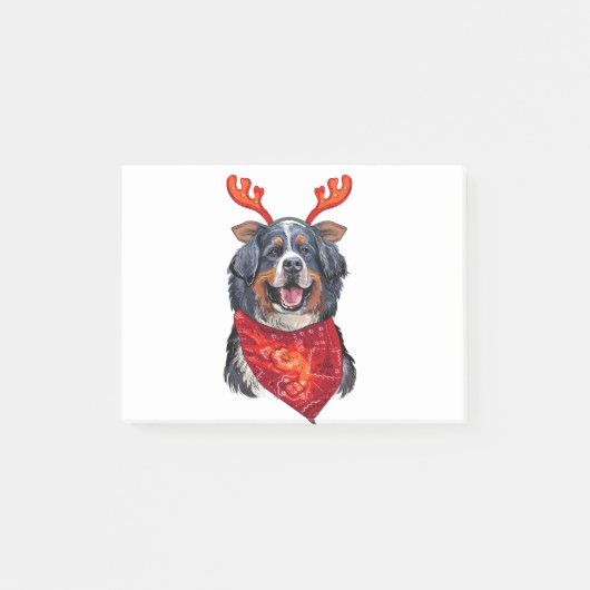 Christmas Bernese Mountain Dog Post-it Klebezettel (Vorderseite)