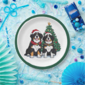 Christmas Bernese Mountain Dogs Pappteller (Party)