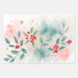 Christmas berries geschenkpapier set