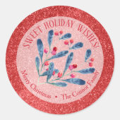 Christmas Berries Glitter Homemade Holiday Baking Runder Aufkleber (Vorderseite)