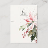 Christmas Berry Poinsettia Foliage Necklace Logo Visitenkarte (Vorderseite)