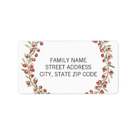 Christmas Berry Wreath | Rücksendeadresse Adressaufkleber