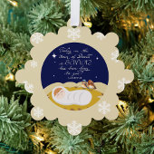 Christmas Bible Verse Luke Modern Script Custom Ornament Karte