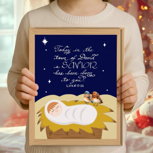 Christmas Bible Verse Luke Religious Modern Poster