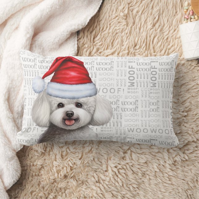 Christmas Bichon Frise Dog Holiday Lendenkissen (Decke)