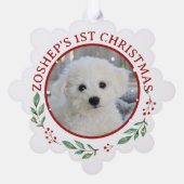 Christmas Bichon Frise Dog Personalisiert Ornament Karte (Rückseite)