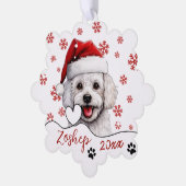 Christmas Bichon Frise Dog Personalisiert Ornament Karte (Linke Ecke)