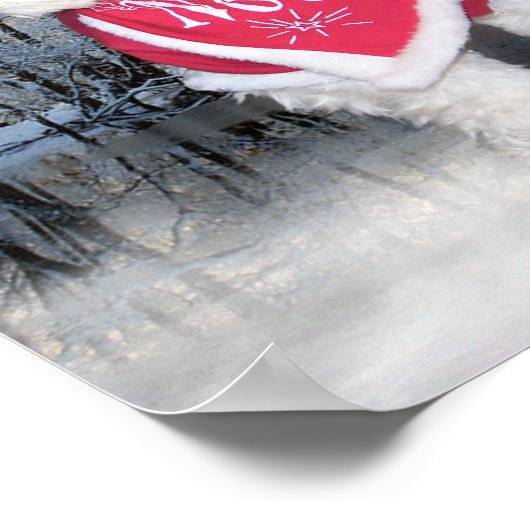 Christmas Bichon Frise Dog Poster (Ecke)