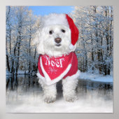 Christmas Bichon Frise Dog Poster (Vorne)