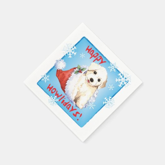 Christmas Bichon Serviette (Ecke)