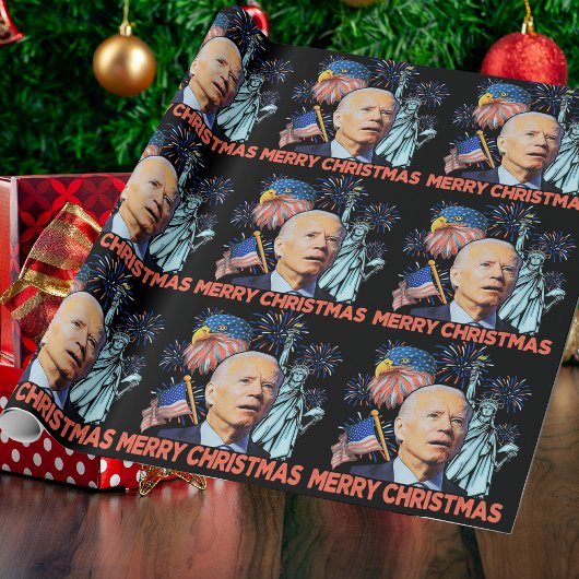 Christmas Biden Funny Joe Biden Konfuse Xmas Geschenkpapier