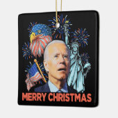 Christmas Biden Funny Joe Biden Konfuse Xmas Keramikornament (Links)