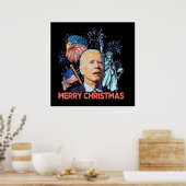 Christmas Biden Funny Joe Biden Konfuse Xmas Poster (Küche)