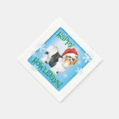 Christmas Biewer Terrier Napkins Serviette (Ecke)