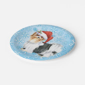 Christmas Biewer Terrier Paper Tellers Pappteller (Schrägansicht)