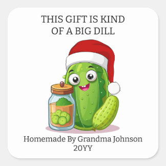Christmas Big Dill Gift Quadratischer Aufkleber
