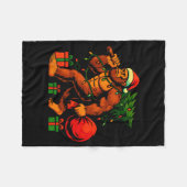 Christmas Bigfoot Costume Men Boy Sasquatch Xmas T Fleecedecke (Vorderseite (Horizontal))