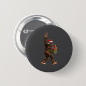 Christmas Bigfoot Santa Hat Funny Sasquatch Big Fo Button (Vorne & Hinten)