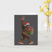 Christmas Bigfoot Santa Hat Funny Sasquatch Big Fo Karte (Gelbe Blume)
