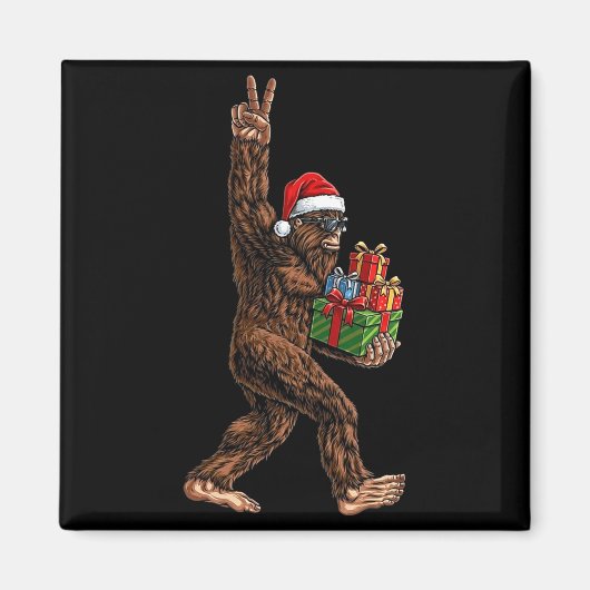 Christmas Bigfoot Santa Hat Funny Sasquatch Big Fo Magnet (Vorne)