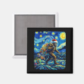 Christmas Bigfoot Santa Hat Van Gogh Starry Night  Magnet (Vorderseite/Rückseite)