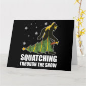 Christmas Bigfoot Squatching Through The Snow Karte (Gelbe Blume)