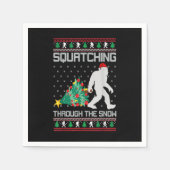 Christmas Bigfoot Squatching Through The Snow Serviette (Vorderseite)