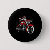 Christmas Biker Santa Claus Funny Motorcycle Motor Button (Vorderseite)