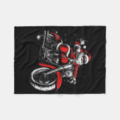 Christmas Biker Santa Claus Funny Motorcycle Motor Fleecedecke (Vorderseite (Horizontal))