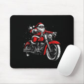 Christmas Biker Santa Claus Funny Motorcycle Motor Mousepad (Mit Mouse)