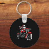 Christmas Biker Santa Claus Funny Motorcycle Motor Schlüsselanhänger (Vorderseite)