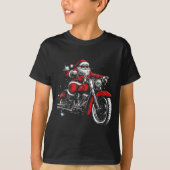 Christmas Biker Santa Claus Funny Motorcycle Motor T-Shirt (Vorderseite)