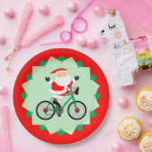 Christmas Biking Holiday Cycling Party Pappteller (Party)