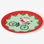 Christmas Biking Holiday Cycling Party Pappteller (Schrägansicht)