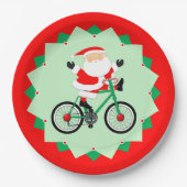 Christmas Biking Holiday Cycling Party Pappteller (Vorderseite)