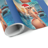 CHRISTMAS BIKINI MÄDCHEN BIG HINTERN "HELLO BIG DA GESCHENKPAPIER (Rolleneckpunkt)