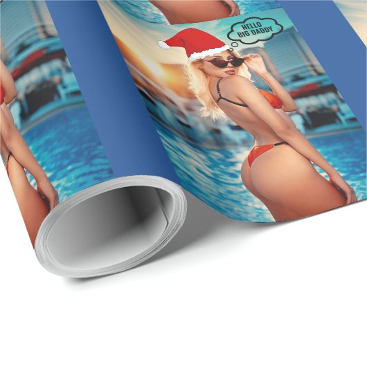 CHRISTMAS BIKINI MÄDCHEN BIG HINTERN "HELLO BIG DA GESCHENKPAPIER (Rolleneckpunkt)