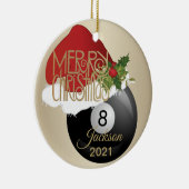 Christmas Billiard Aight Ball Keramik Ornament (Rechts)