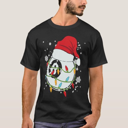 Christmas Billiard Funny Christmas Lights Xmas T-Shirt (Vorderseite)