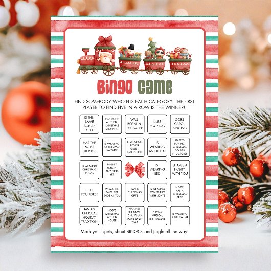 Christmas Bingo Game Feiertagskarte