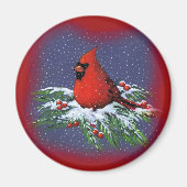 CHRISTMAS BIRD: KARDINAL: ART MAGNET (Vorne)