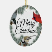 Christmas Bird Kardinal Nuthatch Chickadee Pine Keramik Ornament (Rechts)