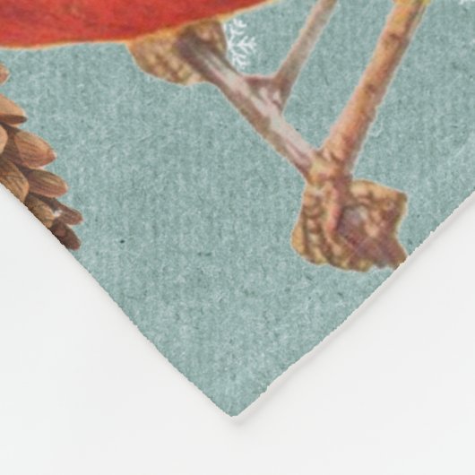 Christmas Bird Kardinal Nuthatch Chickadee Snow Fleecedecke (Ecke)