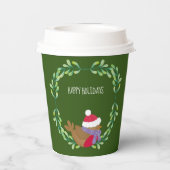 Christmas Bird On A Branch Paper cup Pappbecher (Rückseite)