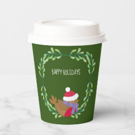 Christmas Bird On A Branch Paper cup Pappbecher