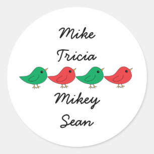 Christmas Bird Runder Aufkleber
