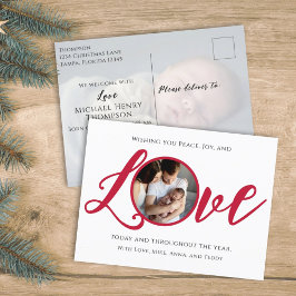 Christmas Birth Holiday Einfache Liebe Typografie Feiertagspostkarte