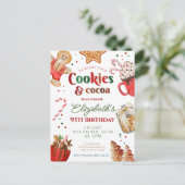 Christmas birthday cookies and cocoa Festive Postkarte (Stehend Vorderseite)