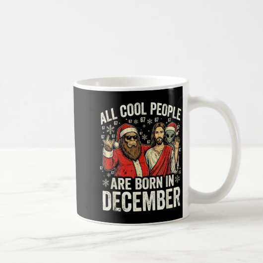 Christmas Birthday Humor Funny Jesus Born In Decem Kaffeetasse (Rechts)