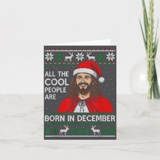 Christmas Birthday Humor Funny Jesus Born In Decem Karte (Vorderseite)